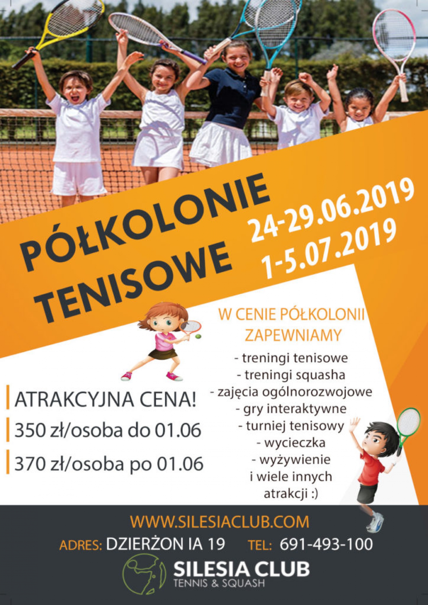 Półkolonie tenisowe – lato 2019