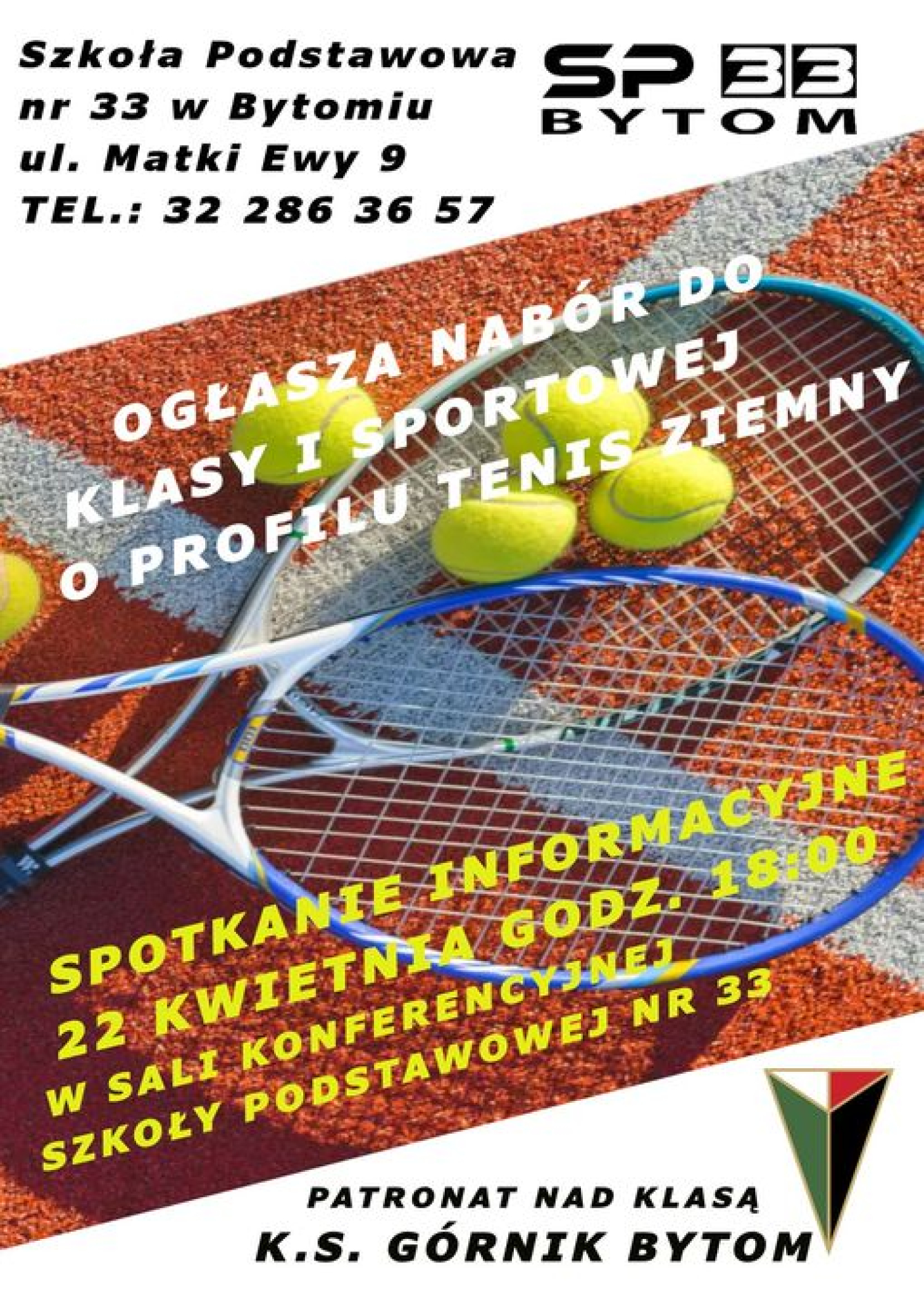 Nabór do klasy sportowej - Tenis Ziemny SP33